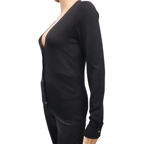 Mango MNG Basics Cardigan Sweater Women S / XS Black Long Sleeve Button V-Neck - Picture 6 of 12